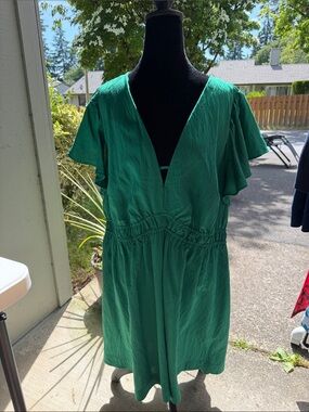 a new day Dark Green V-Neck Dress